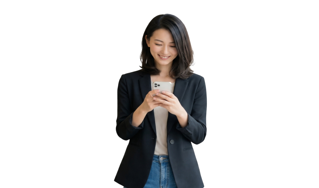 スマホを持つ女性